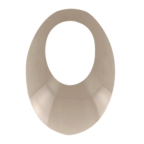 Pendentif ovale ajouré en acrylique 20x14 mm - Marron transparent x1