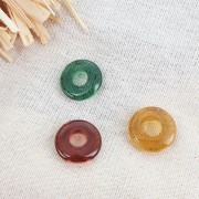 Pendentif donuts en acrylique 21 mm - Terracotta transparent x1