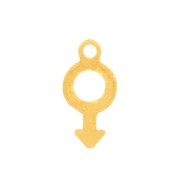 Breloque symbole masculin 12x6 mm - Acier inoxydable Doré x1