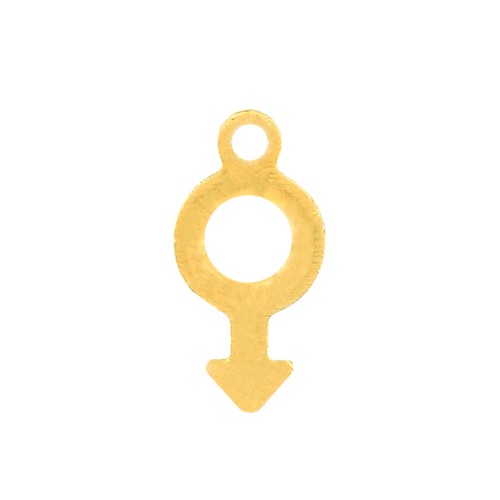 Breloque symbole masculin 12x6 mm - Acier inoxydable Doré x1