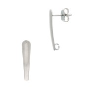 Clous d'oreilles barre avec anneau ouvert 20x4 mm - Acier inoxydable x2|raw }}