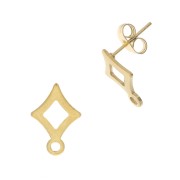 Clous d'oreilles losange anneau fermé 14x10 mm - Acier inoxydable 304L Doré x2|raw }}