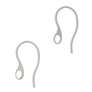 Crochets d'oreilles design 19 mm avec un trou - Acier inoxydable x2