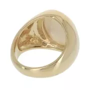 Bague chevalière - nacre ovale - pour femme taille 50 plaqué Or 3 microns x1