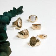 Bague ovale - épis - pour femme taille 56 plaqué Or 3 microns x1