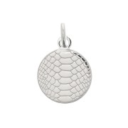 Breloque ronde motif serpent 10 mm avec anneau ouvert - Argent 925 x1
