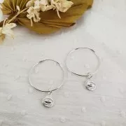 Breloque ronde motif oeil avec oxyde de Zirconium 9 mm avec anneau fermé - Argent 925 x1