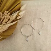 Breloque étoile du nord avec oxyde de Zirconium 11x9 mm - anneau fermé - Argent 925 x1