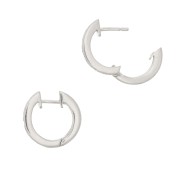 Créoles avec oxydes de zirconium 13.5 mm - Argent 925 - Noir x2