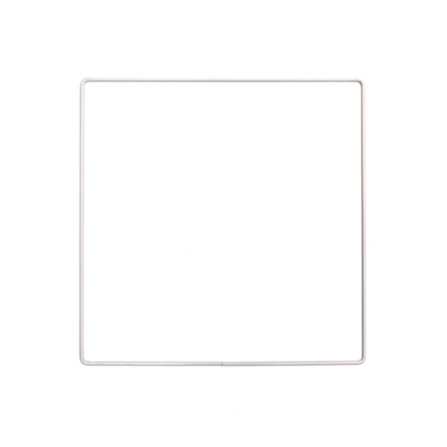 Carré nu en métal pour attrape rêves suspension et abat-jour 20 cm - Blanc x1