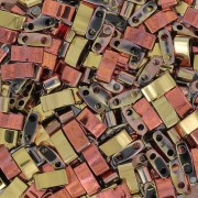 Miyuki Half Tila Beads 5x2.3x1.9mm HTL-55041 - Black California Gold Rush x10g