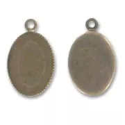 Serti pendentif pour cabochon fond plat 14x10 mm bronze x1