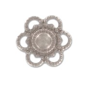 Mini-estampes fleurs 12 mm argenté vieilli x8|raw }}