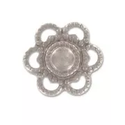 Mini-estampes fleurs 12 mm argenté vieilli x8