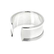 Bague avec rebord courbé à décorer 11 mm réglable - Argent 925 x1