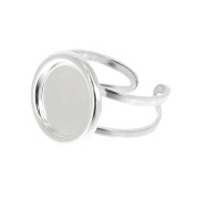 Bague réglable pour cabochon 12 mm - Argent 925 x1