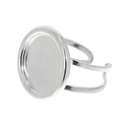 Bague réglable pour cabochon 15 mm - Argent 925 x1