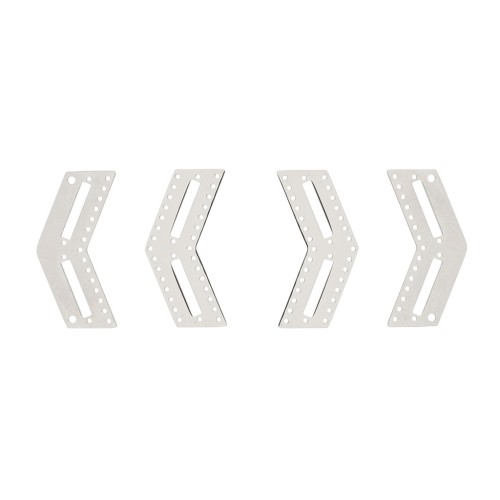 2 embouts & 2 intercalaires chevrons pour perles Miyuki - Acier inoxydable