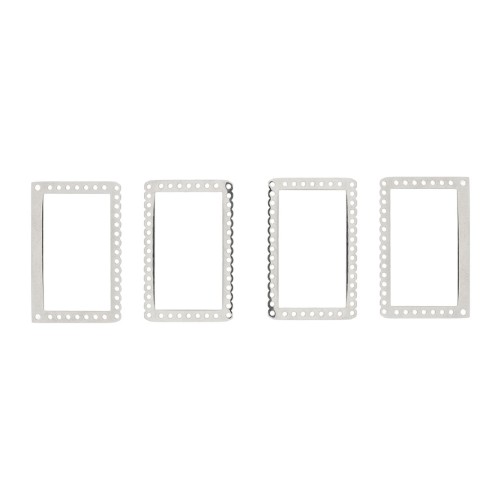 2 embouts & 2 intercalaires rectangles pour tissage Miyuki - Acier inoxydable
