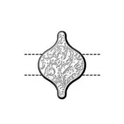 Cymbal - Connecteur pour perles Paisley Duo 15x11 mm Liotrivi - Doré à l'or fin x1