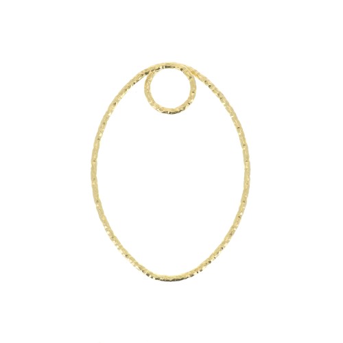 Pendentif ovale diamanté 29x21.5 mm en Argent 925 Doré à l'or fin x1