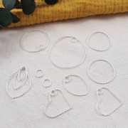 Pendentif cercle diamanté 45 mm en Argent 925 x1