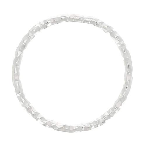 Anneau fermé rond diamanté 12 mm en Argent 925 x1