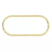 Intercalaire rectangle arrondi diamanté 23x10 mm en Argent 925 Doré à l'or fin x1