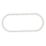 Intercalaire rectangle arrondi diamanté 23x10 mm en Argent 925 x1