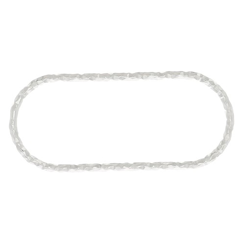 Intercalaire rectangle arrondi diamanté 23x10 mm en Argent 925 x1