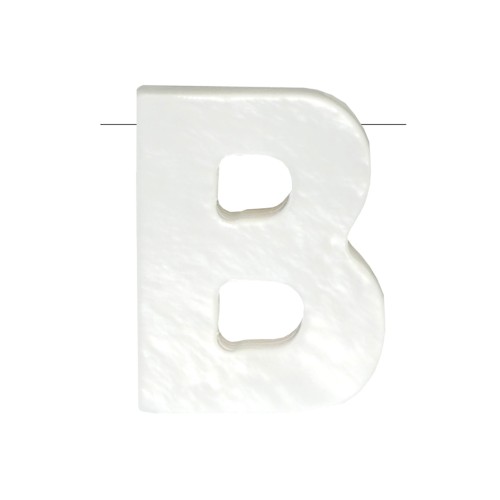 Perle lettre alphabet en nacre 10x8 mm - B - Naturel x1
