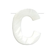 Perle lettre alphabet en nacre 10x8 mm - C x1|raw }}