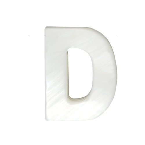 Perle lettre alphabet en nacre 10x8 mm - D x1
