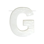 Perle lettre alphabet en nacre 10x8 mm - G - Naturel x1