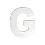 Perle lettre alphabet en nacre 10x8 mm - G - Naturel x1