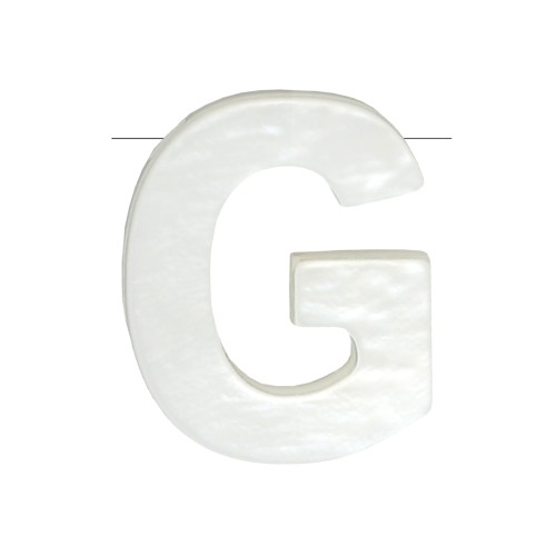 Perle lettre alphabet en nacre 10x8 mm - G - Naturel x1