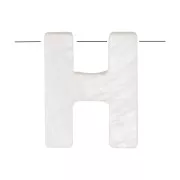 Perle lettre alphabet en nacre 10x8 mm - H x1