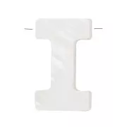Perle lettre alphabet en nacre 10x3 mm - I x1