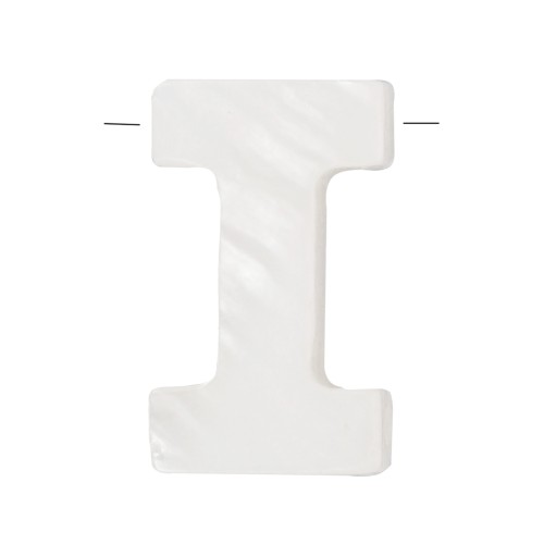 Perle lettre alphabet en nacre 10x3 mm - I x1