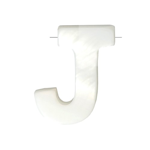 Perle lettre alphabet en nacre 9x8 mm - J x1