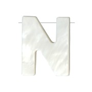 Perle lettre alphabet en nacre 9.5x8 mm - N x1