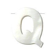 Perle lettre alphabet en nacre 10x8.5 mm - Q x1