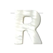 Perle lettre alphabet en nacre 10x8 mm - R x1|raw }}