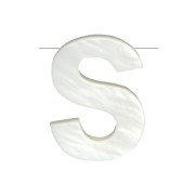 Perle lettre alphabet en nacre 10x8 mm - S x1|raw }}