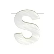 Perle lettre alphabet en nacre 10x8 mm - S x1
