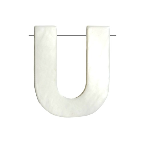 Perle lettre alphabet en nacre 10x8 mm - U x1