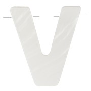 Perle lettre alphabet 10x9 mm - V - en nacre - Naturel x1