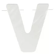 Perle lettre alphabet 10x9 mm - V - en nacre - Naturel x1