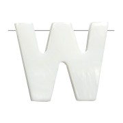 Perle lettre alphabet en nacre 10x11.5 mm - W x1|raw }}