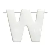 Perle lettre alphabet en nacre 10x11.5 mm - W x1